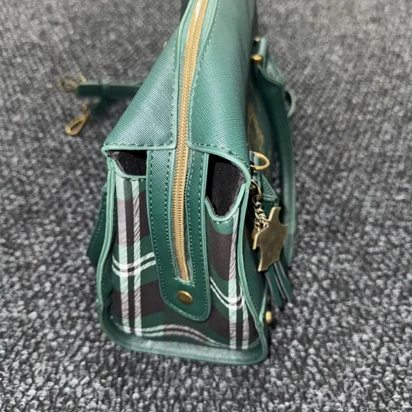 Harry Potter Slytherin Satchel Bag Green Crossbody Purse Hogwarts House Crest - Picture 4 of 7
